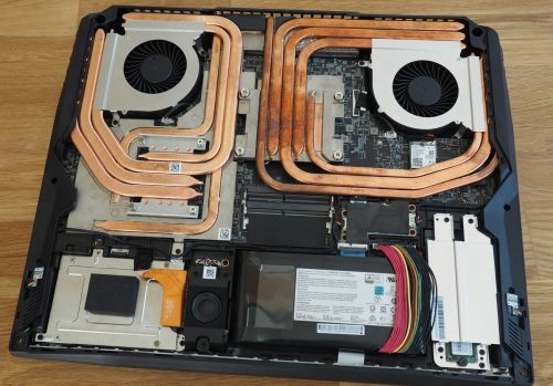 Thermal pipes and Fans in a Laptop